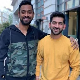 Vaibhav Pandya with Krunal Pandya