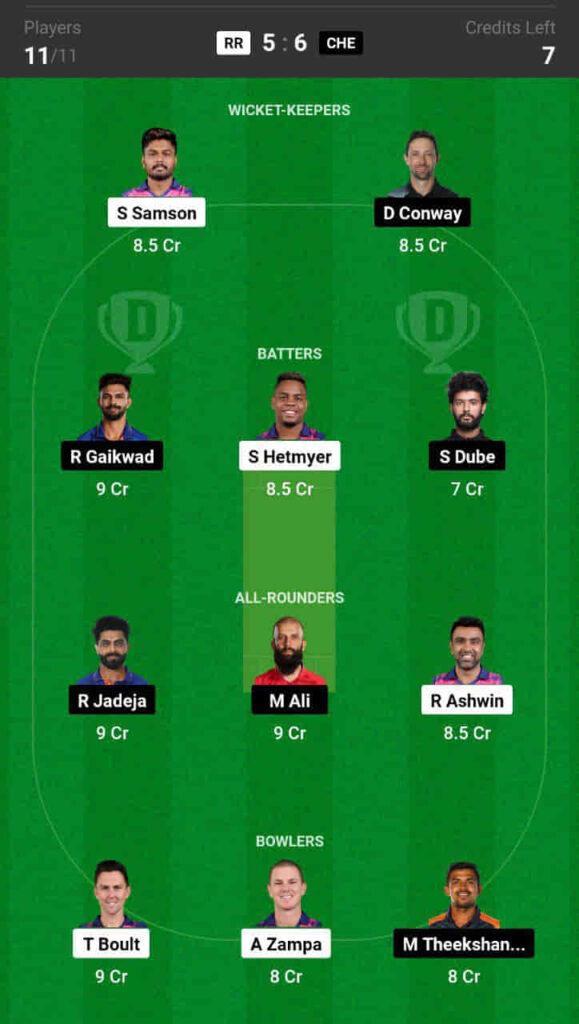 best dream11 team for today 